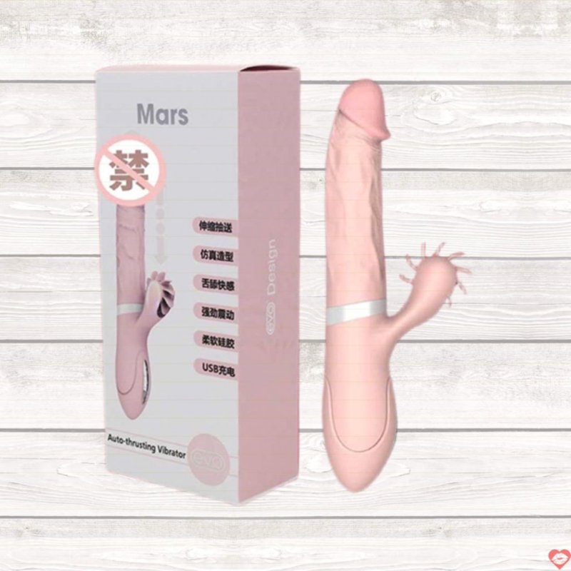 Dương vật giả Evo Mars rung thụt lưỡi xoay kích thích