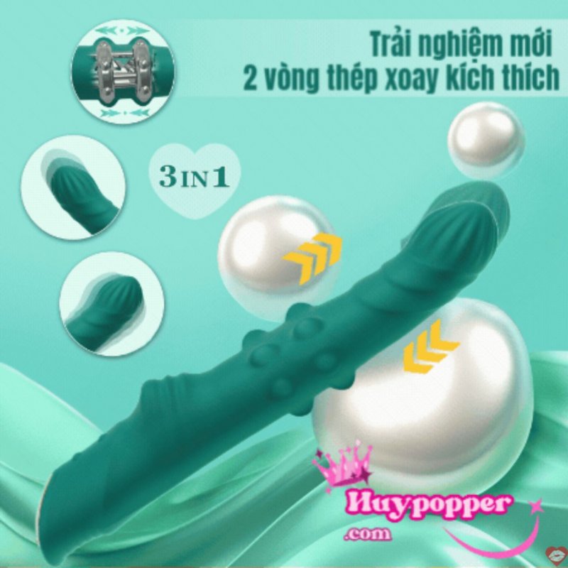 Dương vật giả xanh cao cấp xoay thụt mạnh