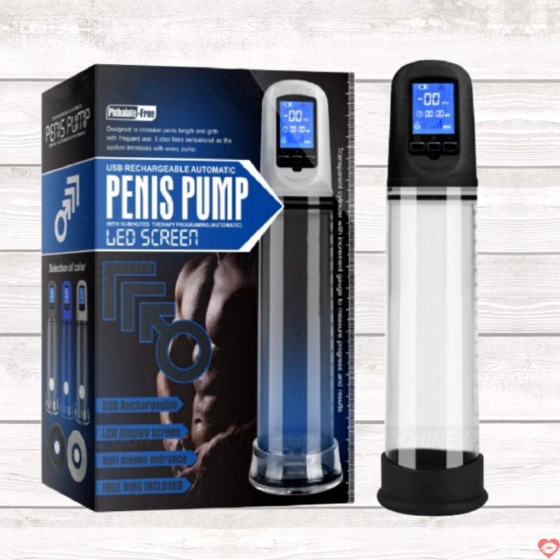 Máy tập tăng kích thước dương vật tự động Penis Pump Led màn hình LCD sạc điện 