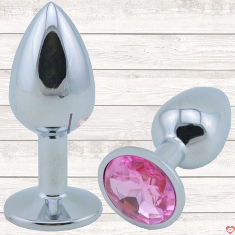 Phích inox cắm hậu môn dế tròn gắn đá đủ màu sắc