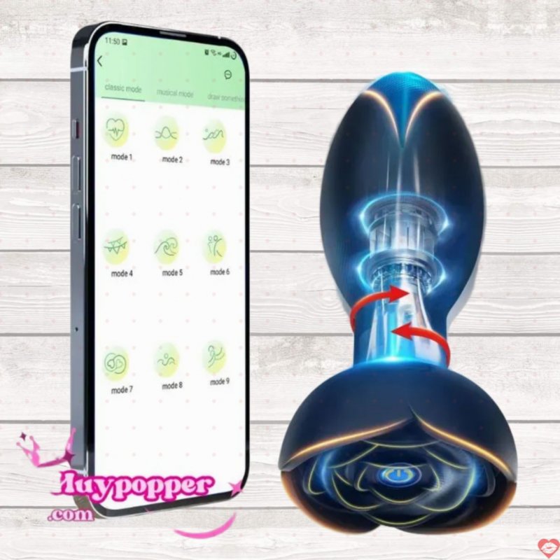 Plug hậu môn rung xoay điều khiển app cho gay